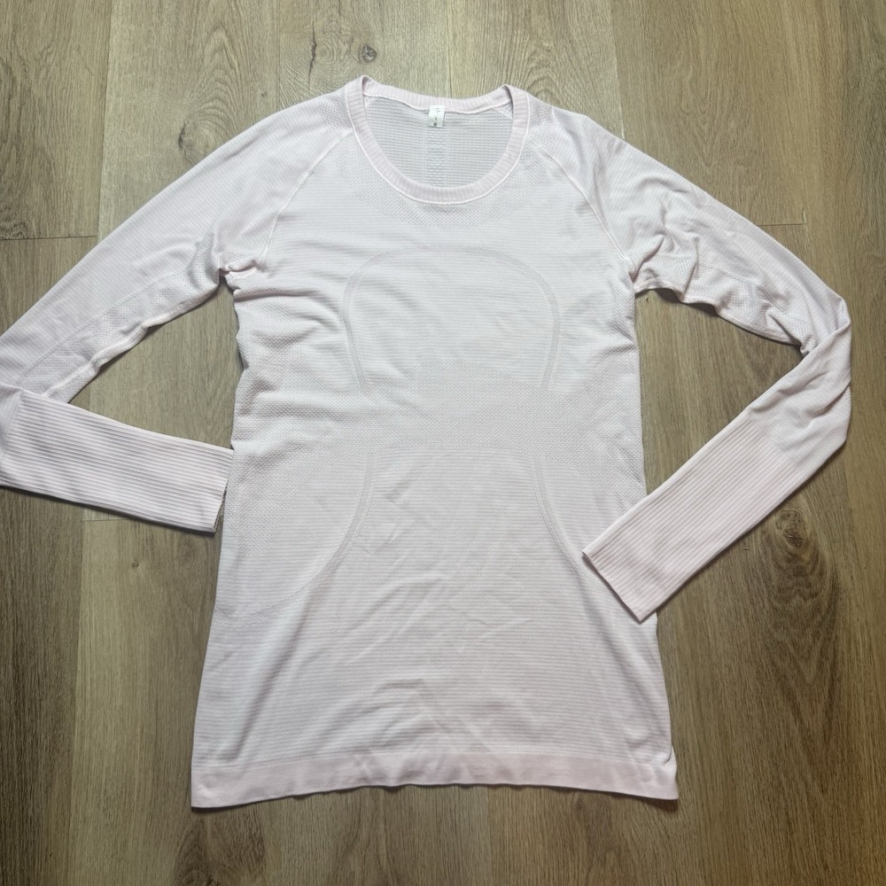 LULULEMON Pink Peony Swiftly Tech 2.0 Long-Sleeve Hip Length‎ Active Shirt Sz 8